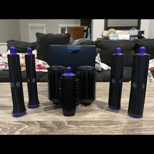Dyson Airwrap Attachments, Kit 8, black and purple.